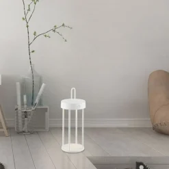 Just Light LED Akku Tischlampe Aluminium dimmbar IP44 28,4 cm Weiß* Led Lampen|Schlafzimmer Lampen