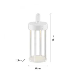 Just Light LED Akku Tischlampe Aluminium dimmbar IP44 28,4 cm Weiß* Led Lampen|Schlafzimmer Lampen