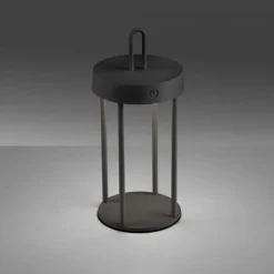 Clearance Just Light LED Akku Tischlampe Aluminium dimmbar IP44 2 W Schwarz