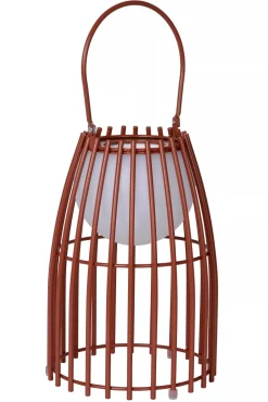 Discount LED Akku Tischlampe dimmbar Rostbraun IP44 40 cm Balkon