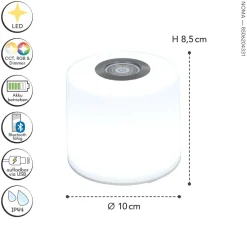 Eco-Light LED Akku Tischlampe dimmbar 8,5 cm IP44 2700-6500 K 2 W* Led Außenleuchten|Moderne Außenleuchten