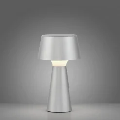 Just Light LED Akku Tischlampe dimmbar Touch IP54 28,9 cm Silber* Led Lampen|Schlafzimmer Lampen