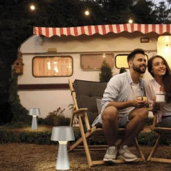 Just Light LED Akku Tischlampe dimmbar Touch IP54 28,9 cm Silber* Led Lampen|Schlafzimmer Lampen