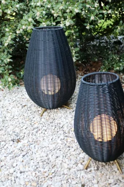 Discount LED Akku Tischlampe dimmbar Schwarz IP44 50 cm 3000 K