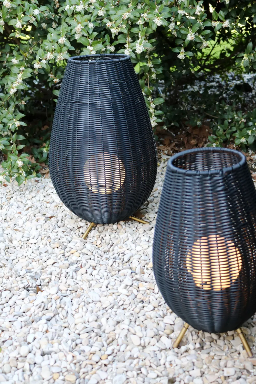 Discount LED Akku Tischlampe dimmbar Schwarz IP44 50 cm 3000 K