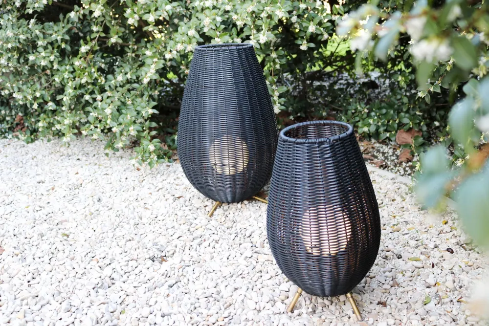 Discount LED Akku Tischlampe dimmbar Schwarz IP44 50 cm 3000 K