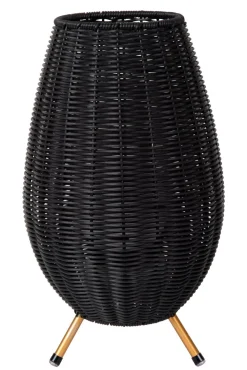 LED Akku Tischlampe dimmbar Schwarz IP44 36 cm Terrasse