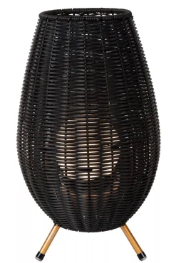 LED Akku Tischlampe dimmbar Schwarz IP44 36 cm Terrasse