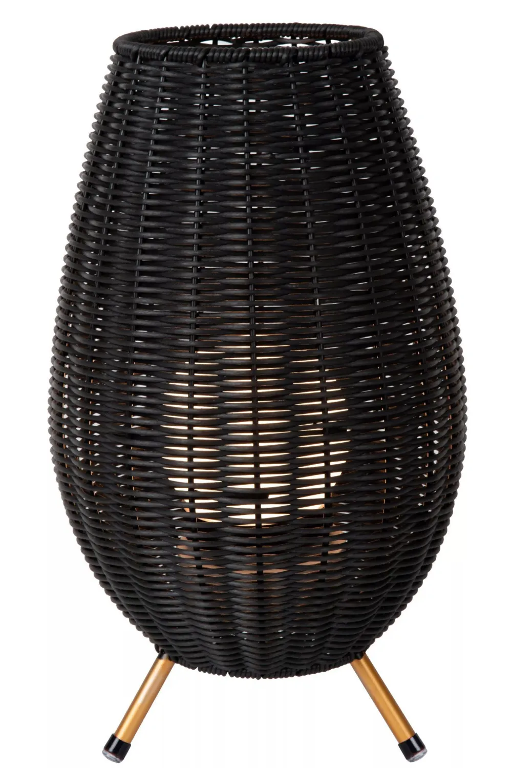 LED Akku Tischlampe dimmbar Schwarz IP44 36 cm Terrasse