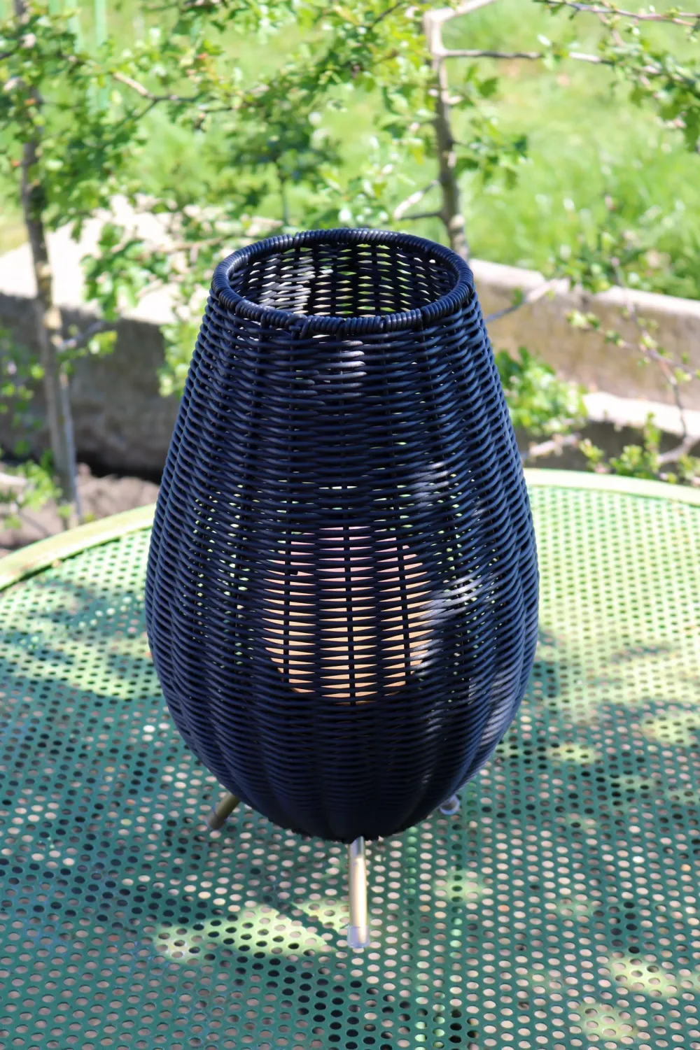 LED Akku Tischlampe dimmbar Schwarz IP44 36 cm Terrasse