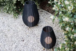 LED Akku Tischlampe dimmbar Schwarz IP44 36 cm Terrasse