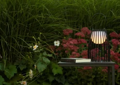 Hot LED Akku Tischlampe dimmbar Schwarz IP44 40 cm Terrasse