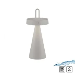 Sale Just Light LED Akku Tischlampe Dimmer Touch IP44 28,9 cm Weiß