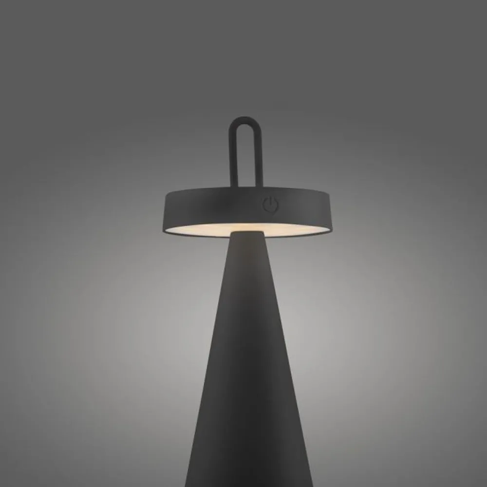 Best Just Light LED Akku Tischlampe Dimmer Touch IP44 28,9 cm Schwarz