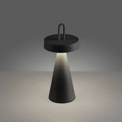 Best Just Light LED Akku Tischlampe Dimmer Touch IP44 28,9 cm Schwarz