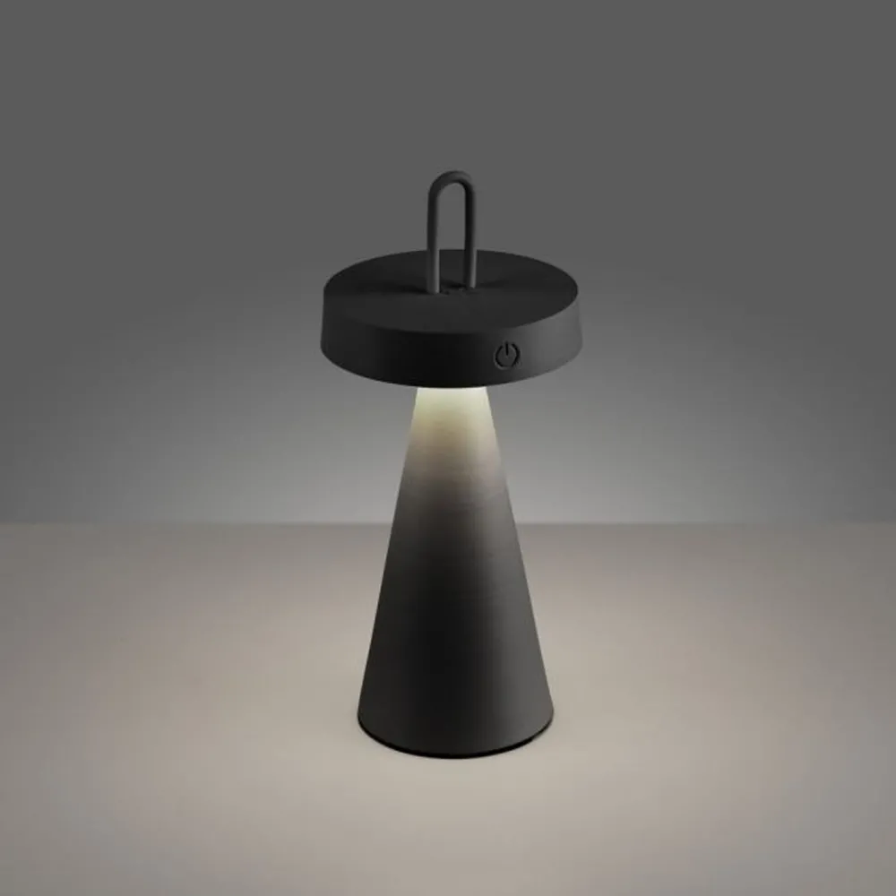 Best Just Light LED Akku Tischlampe Dimmer Touch IP44 28,9 cm Schwarz