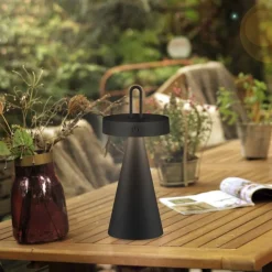 Best Just Light LED Akku Tischlampe Dimmer Touch IP44 28,9 cm Schwarz