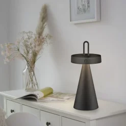 Best Just Light LED Akku Tischlampe Dimmer Touch IP44 28,9 cm Schwarz