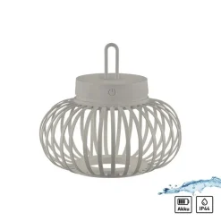 Just Light LED Akku Tischlampe Dimmer Touch 22 cm IP44 2 W Greige* Schlafzimmer Lampen|Metall Lampen