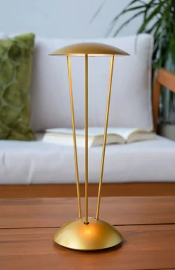 LED Akku Tischlampe Gold Ladestation IP54 2 W dimmbar* Led Außenleuchten|Moderne Außenleuchten