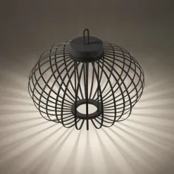 Just Light LED Akku Tischlampe IP44 Schwarz dimmbar Touch 37 cm* Schlafzimmer Lampen|Metall Lampen