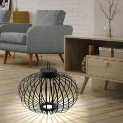 Just Light LED Akku Tischlampe IP44 Schwarz dimmbar Touch 37 cm* Schlafzimmer Lampen|Metall Lampen