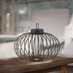 Just Light LED Akku Tischlampe IP44 Schwarz dimmbar Touch 37 cm* Schlafzimmer Lampen|Metall Lampen