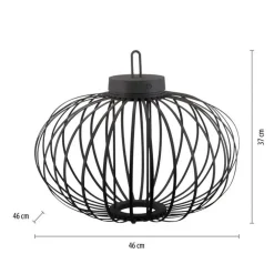 Just Light LED Akku Tischlampe IP44 Schwarz dimmbar Touch 37 cm* Schlafzimmer Lampen|Metall Lampen