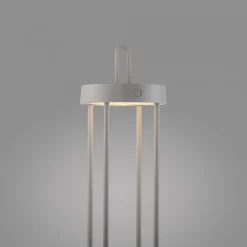 Just Light LED Akku Tischlampe Metall dimmbar IP44 2700 K Greige* Led Lampen|Schlafzimmer Lampen