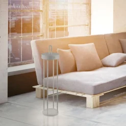 Just Light LED Akku Tischlampe Metall dimmbar IP44 2700 K Greige* Led Lampen|Schlafzimmer Lampen