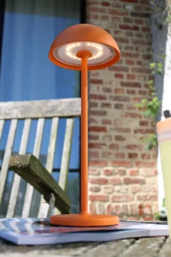 LED Akku Tischlampe Orange 32 cm 3000 K IP54 7h dimmbar* Led Außenleuchten|Moderne Außenleuchten