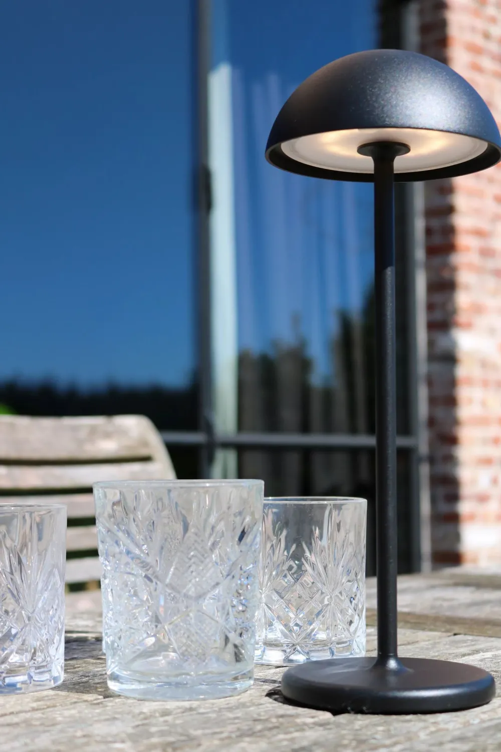 Sale LED Akku Tischlampe Schwarz 32 cm 3000 K IP54 dimmbar