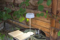 Eco-Light LED Akku Tischlampe Weiß Touch Dimmer USB IP54 3000 K* Metall Lampen|Led Außenleuchten