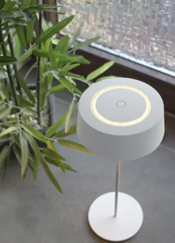 Eco-Light LED Akku Tischlampe Weiß Touch Dimmer USB IP54 3000 K* Metall Lampen|Led Außenleuchten