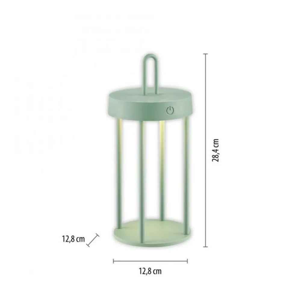 Just Light LED Akku Tischleuchte Aluminium dimmbar IP44 2 W Grün