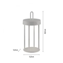 Just Light LED Akku Tischleuchte Aluminium dimmbar IP44 2 W Greige* Led Lampen|Schlafzimmer Lampen