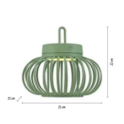 Best Just Light LED Akku Tischleuchte Dimmer Touch 22 cm IP44 2 W Grün