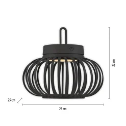 Hot Just Light LED Akku Tischleuchte dimmbar 22 cm IP44 2 W Schwarz