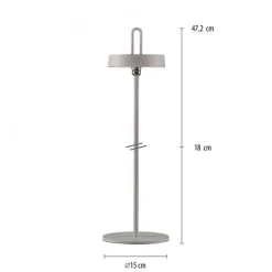 Just Light LED Akku Tischleuchte Greige Dimmer Touch IP44 47,2 cm* Schlafzimmer Lampen|Tischlampen