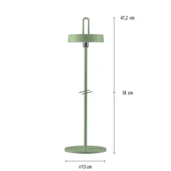 Outlet Just Light LED Akku Tischleuchte Grün Dimmer Touch IP44 47,2 cm