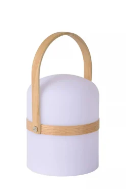 LED Akku Tischleuchte Holz Weiß 3000 K IP44 26,5 cm* Led Außenleuchten|Moderne Außenleuchten