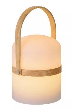 LED Akku Tischleuchte Holz Weiß 3000 K IP44 26,5 cm* Led Außenleuchten|Moderne Außenleuchten