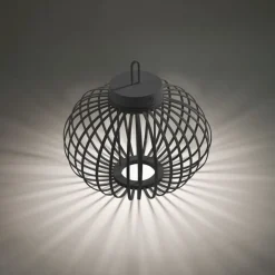 Online Just Light LED Akku Tischleuchte IP44 Schwarz Dimmer Touch 33 cm