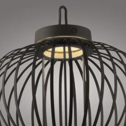 Online Just Light LED Akku Tischleuchte IP44 Schwarz Dimmer Touch 33 cm