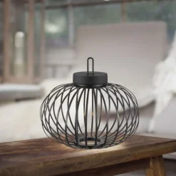 Online Just Light LED Akku Tischleuchte IP44 Schwarz Dimmer Touch 33 cm