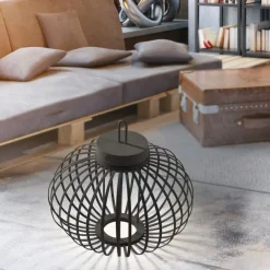 Online Just Light LED Akku Tischleuchte IP44 Schwarz Dimmer Touch 33 cm