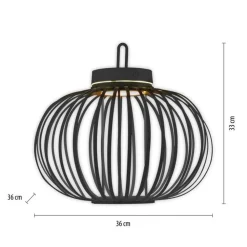 Online Just Light LED Akku Tischleuchte IP44 Schwarz Dimmer Touch 33 cm