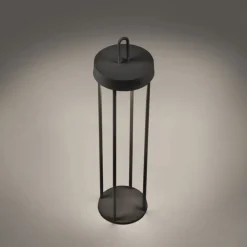 Just Light LED Akku Tischleuchte Metall dimmbar IP44 2 W Schwarz