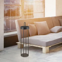 Just Light LED Akku Tischleuchte Metall dimmbar IP44 2 W Schwarz