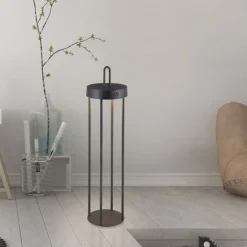 Just Light LED Akku Tischleuchte Metall dimmbar IP44 2 W Schwarz